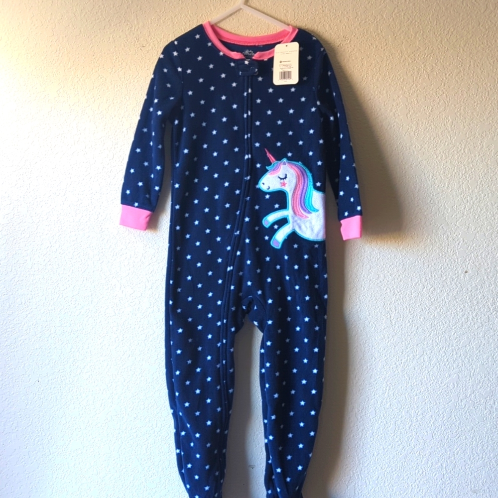 ⭐3/20$ NWT Member's Mark Unicorn Winter Girls Onesie Sleepwear Size 3T